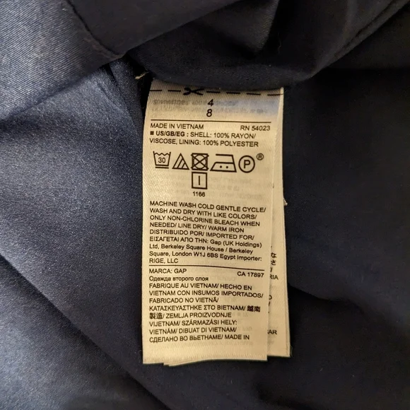 5/$25. Gap dress, navy and red long sleeve floral dress - Picture 9 of 10